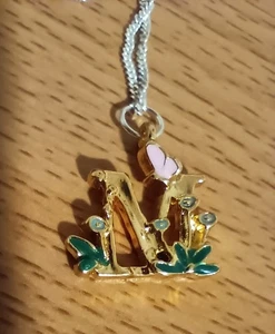 Vintage 925 Italien Sterlingsilber 1,5 mm Kette 16" Halskette mit "M" Buchstaben Anhänger - Bild 1 von 7