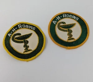 Vintage Paar AH Robins bestickte Patch-Applikation - Bild 1 von 5