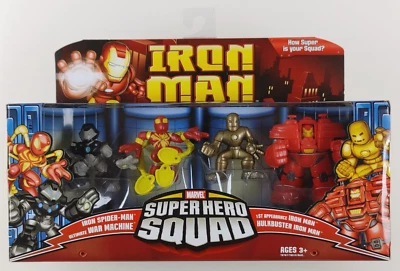 Genius of Tony Stark Iron Man Marvel Super Hero Squad paquete de 4 figuras Hasbro 2008 Foto 1 de 4
