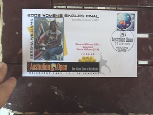 SERENA WILLIAMS 2003 AUS OPEN  TENNIS POSTMARK COVER - Picture 1 of 1