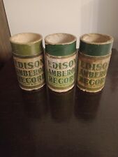 3 Antique Edison Amberol Cylinder Record Boxes