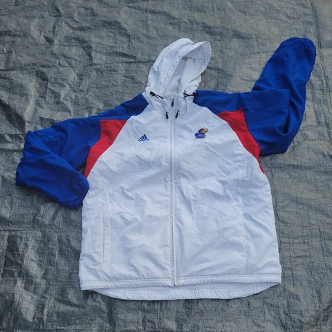 Adidas Kansas Jayhawks Full Zip Jacket FOOTBALL Size XL GREAT SHAPE MAYBE NEW Cover