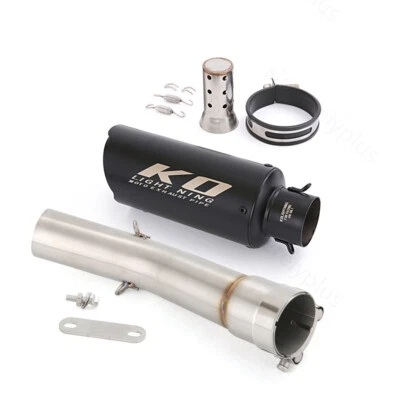 For Yamaha FZ1 2006-2015 Exhaust System Mid Link Pipe Black Muffler Slip On Tips - Image 1 of 4