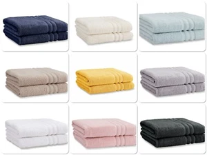Catherine Lansfield Zero Twist 100% Cotton 500GSM 2 x Bath Sheets Bale 9 Colours - Picture 1 of 19