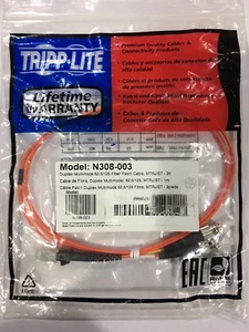 Tripp Lite 1M Duplex Multimode Fiber 62.5/125 Patch Cable MTRJ-ST - NEW - Picture 1 of 2