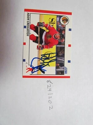 1990 1991 Score Adam Creighton signed NHL Hockey Card 4 - Image 1 of 2