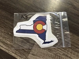 3x3 New York Colorado Flag Vinyl Weatherproof Waterproof Sticker - Picture 1 of 1