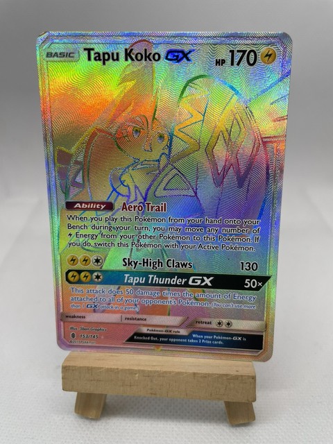 Tapu Koko GX - 153/145 Guardians Rising (Pokemon) Secret Rainbow Rare - LP