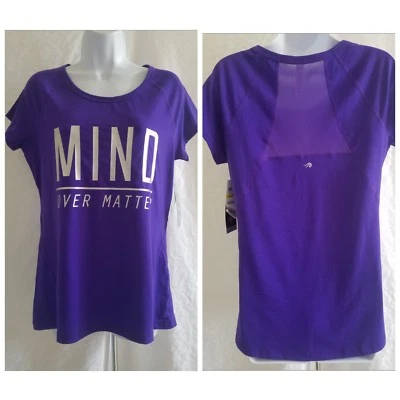 Top deportivo de manga corta con inserción de malla púrpura Ideology M XL XXL "Mente sobre la materia" Foto 1 de 4