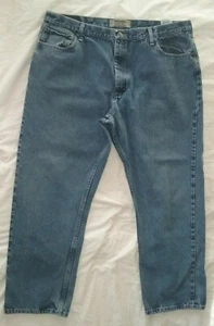 Wrangler Authentics ZM200SD Distressed Tapered Relaxed Fit Blue Jeans 42 x 30* - Picture 1 of 8