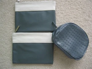 3 Darphin Pewter Zipper Makeup Bag Cosmetic Case - Picture 1 of 1