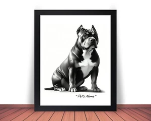 Framed & Personalized PIT BULL BULLY Photo Picture DOG NAME 8x10 or 11x14 (P4) - Picture 1 of 9