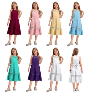 Kids Girls Sundress Birthday Dresses Beach Dress Holiday Playwear Casual Gift - Picture 1 of 74
