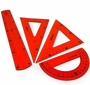 Westcott Flexi Geometry Juego de 4 Reglas Transportador Cuadrado Juego Color Surtido - Imagen 1 de 12