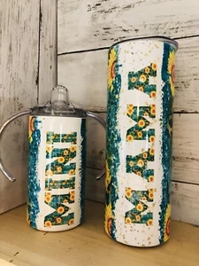 Mama & Mini 20 oz Skinny Straight & Sippy Tumblers with Interchangeable Lids - Picture 1 of 1