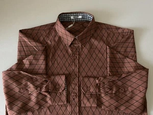 COOFANDY NEU MIT ETIKETT braun schwarz geometrisch Poly Spandex M - Bild 1 von 9