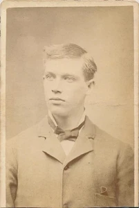 Foto antigua CDV guapo joven adolescente rubio azul monte agradable IA McAdam - Imagen 1 de 7