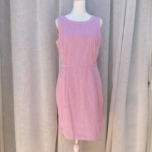 Brooks Brothers Pink/White Seersucker Sleeveless Sheath Dress Sz 6 - Bild 1 von 9