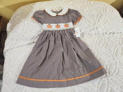 Vestido MARMELLATA Marrón Guinga Calabaza Calado 6 X Otoño Cosecha Acción de Gracias Nuevo Foto 1 de 4