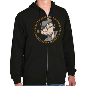 Make It Strong Funny Popeye Cartoon Sailor Adult Zip Hoodie Jacket Sweatshirt - Picture 1 of 8