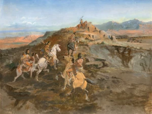 Avvistamento del gregge di Charles M Russell Western Giclée stampa artistica + spedizione gratuita - Foto 1 di 3