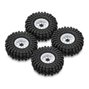 INJORA 1.0" Beadlock Wheel Rims Tires for SCX24 FCX24 TRX4M,4PCS,W1004-T1014