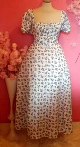 WOMEN FLORAL SQUARE NECK SHORT SLEEVE MIDI DRESS ( SIZE M ) - Picture 1 of 1