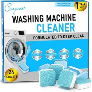 Washing Machine Cleaner Descaler 24 Pack - Deep Cleaning Tablets For HE Front - Picture 1 of 3
