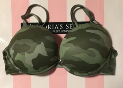 Victoria's Secret PINK Wear Everywhere SUPER PUSH-UP (Bombshell) Bra CAMO 32's - Image 1 of 4
