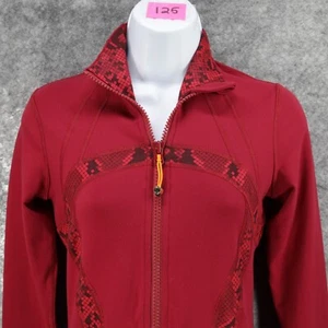 Lululemon Define Jacke Damen 4 Small Cranberry Ziggy Snake Luon Full Zip Logo - Bild 1 von 15