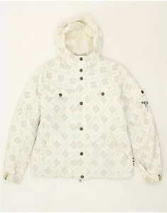 BURTON Womens Oversized Hooded Windbreaker Jacket UK 10 Small White AU01 - Picture 1 of 3
