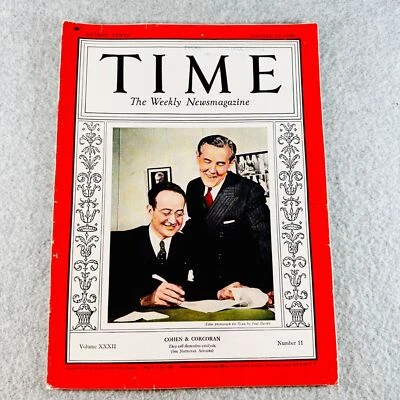 Time Magazine September 12 1938 Benjamin Cohen and Thomas Corcoran New Deal - Image 1 of 4
