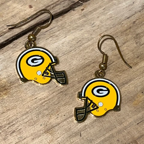 Green Bay Packers Wire Earrings New Without Tags Cover