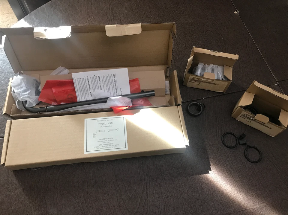 "Lote de brazo oscilante de herrajes de restauración 5/8"" acabado castaño" Foto 1 de 4