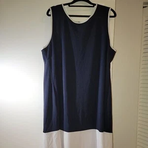 Tommy Hilfiger Blue & White Sleeveless A-line Flounce Hem Dress - Size 22W - Picture 1 of 9