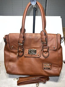 Cartera/bolso de mano Coach Legacy Turnlock vintage. Cuero marrón guijarro. Bonito✅ - Imagen 1 de 18