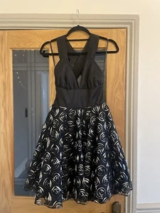 Kate Fearnley Black And Silver Party Dress Occasion Wear Cocktail Dress Size 8 - Picture 1 of 5