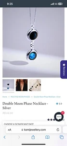 Double and Triple Moon Phase Necklace - Silver - Picture 1 of 8