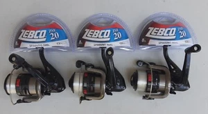 new lot of 3 Zebco ZSE 20 Spinning Fishing Reel pre-spooled 8lb test line - Picture 1 of 2