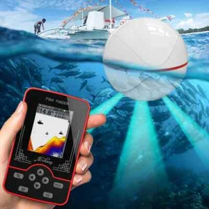 Fishing 60m/200ft Water Depth Fishfinder Rechargable Portable Echo-Sounder New - Picture 1 of 13