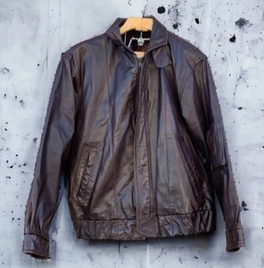 Vintage London Towne braune Leder Motorrad Jacke Herren Größe L Reg Distressed - Bild 1 von 8