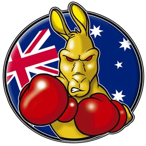 boxing kangaroo new VINYL DECAL LAMINATED SIZE 90MM BY 90MM - Picture 1 of 1