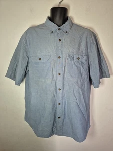 Carhartt Camicia da Lavoro Uomo Grande Manica Corta Bottoni Blu - Foto 1 di 5