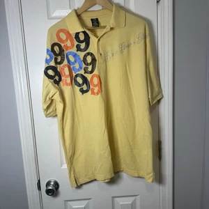 Polo Gino Verde Global Amarillo Y2K Grial 999 De Colección Raro Estrás 2X - Imagen 1 de 7