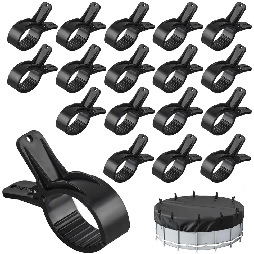 Sicherer Halt für Poolabdeckungen - 18 Stück starke Klammern mit Rutschschutz - Bild 1 von 1