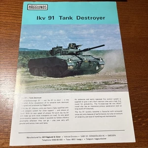 Vintage Hagglunds IKV 91 Swedish Army Tank Destroyer Military Vehicle Brochure - Picture 1 of 2