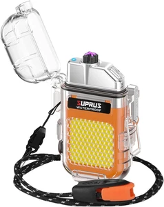 "Waterproof Dual Arc Plasma Lighter USB Rechargeable w/ Flashlight" - Picture 1 of 7