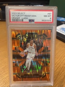 2023-24 Panini Select Victor Wembanyama Concourse Orange Flash RC #87 PSA 8 - Imagen 1 de 2