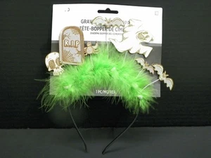 Halloween Graveyard Theme Head Bopper Headband Ghost Bats Skull Spider - Picture 1 of 3