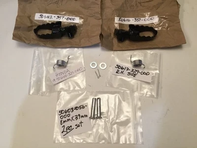 1973 1974 1975 1976 Honda CR125M CR250M Elsinore OEM LH/RH Footpegs/Pins/Springs - Image 1 of 4